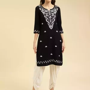 Black Kashmiri Kurti