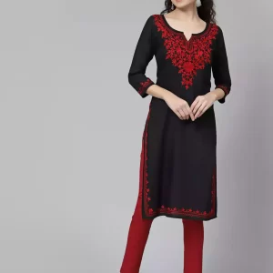 Black Kashmiri Embroidered Kurti
