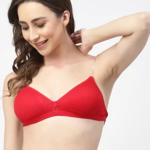 Red Convertible Straps T-Shirt Bra Non Padded & Non-Wired Medium Coverage