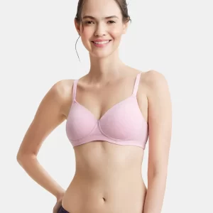 Wire free Padded Super Combed Cotton Elastane Stretch Full Coverage Slip-On Beginners Bra