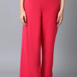 Maroon Loose Fit Palazzo