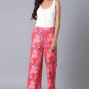 Red Loose Fit Palazzo