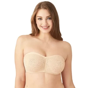 Non Padded Wired Half Cup Bridal Wear Plus Size Strapless Lace Bra