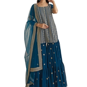 Georgette Embroidered Kurta Set for Women