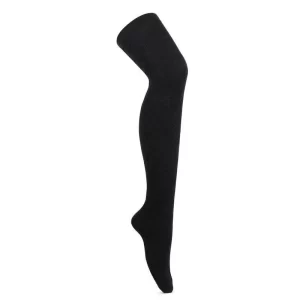 Women’s Black Self Design Knee High Socks