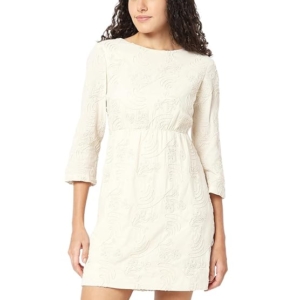 Women's Cotton Fit and Flare Above The Knee Dress(Birch)