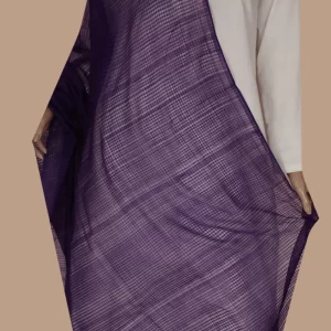 Dark Purple Handwoven Cotton Dupatta