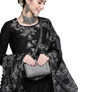 Women's Embroidered Viscose Straight Kurta with Pant & Dupatta Set