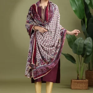 Off White Chiffon Floral Printed Dupatta