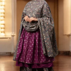 Grey Georgette Festive Dupatta