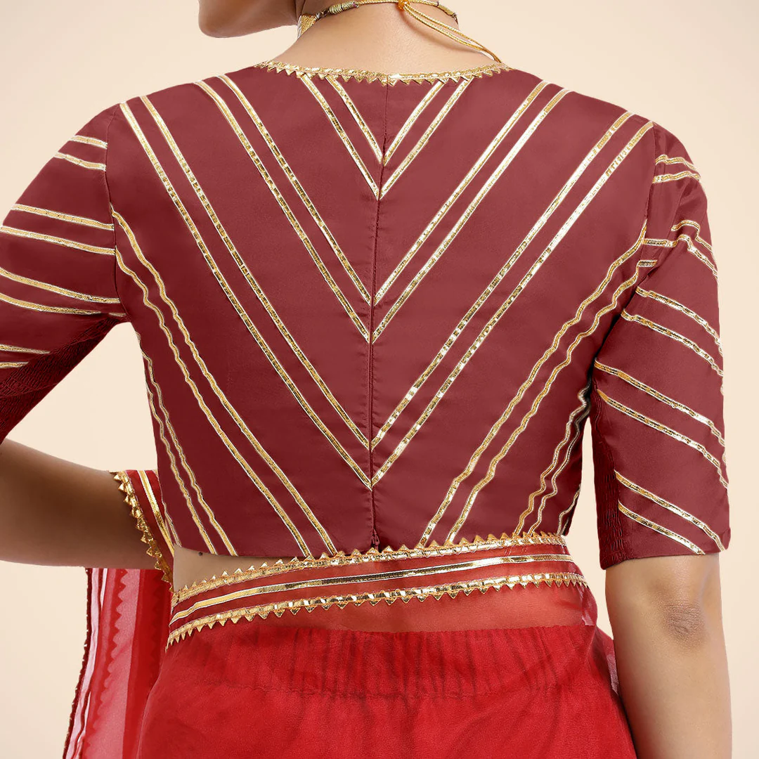 Binks_Saree-Blouse_NavyaAuburnRedTyohaarXS_9